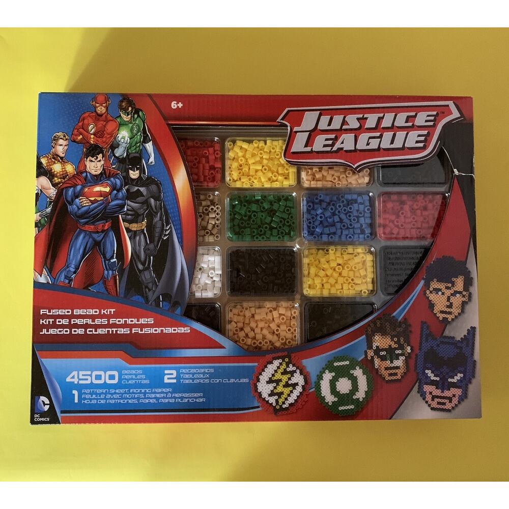 JUSTICE LEAGUE PERLER FUSED MELTY BEADS DELUXE BEAD CRAFT KIT SET FLASH SUPERMAN